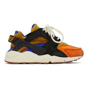 New Nike Multicolor Air Huarache Sneakers / Size 8 / Blue Orange Mustard Black